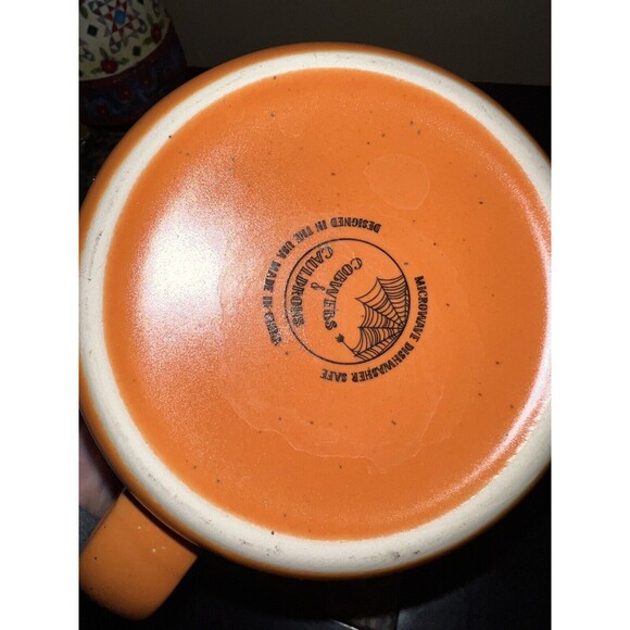 Cobwebs & Cauldrons Mug Halloween PUMPKINS BLACK CATS 21oz Coffee Tea Cocoa cup - Picture 4 of 6